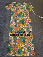 Vintage 1960’s Moana Kai Honolulu Hawaiian Dress Muu Muu Maxi Psychedelic Floral