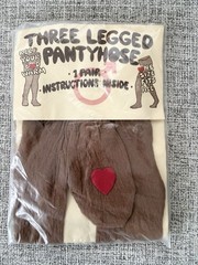 Vtg 70s Three Legged Men’s Panty Hose Heart Gag Pantyhose Hosery Sissy Erotic