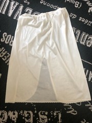 VTG DEENA USA M Ecru Ivory Nylon Lace Slit 26″ HALF SLIP Retro SILKY Back Slit