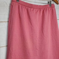 Vintage 70s Dalton Terry Cloth Pink Midi A-Line Elastic Waist Skirt Size 12