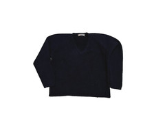 Original Obermeyer Vintage 1950s Navy Blue Sweater Thick Wool Knit Austria
