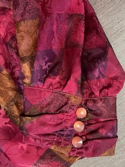DAVID MATTHEW Women 14 Vintage 80’s Blouse Multicolor Bright Long Sleeve, EUC