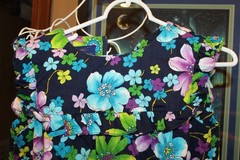 Sears Vintage 1970’s barkcloth Maxi Dress Tropical Womens sz (bin114)