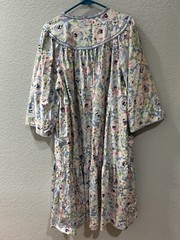 Vtg Carriage Court Nightgown L (16/18) Pink Floral Pockets Patio Wear Grannycore