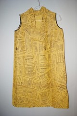 Rare Vintage YELLOW PAGES Paper Dress 60s Mod Pop Art Waste Basket Boutique + Ad