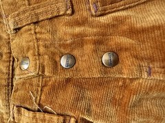 Vintage 70s Maverick Bell Bottom Pants Velvet Corduroy Button Fly Hippie