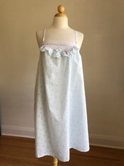 STUNNING NWOT VTG STARDUST Blue Floral White Lace 2pc Nightgown Robe Set SZ S