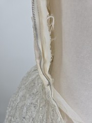 1950s Cupcake Puffy Mini Wedding Dress, Prom , Silver, *broken Metal Zipper XS