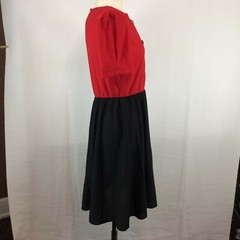 Tabby of California Red and Black Bold Color Dress, Size 12 Vintage 70’s 80’s