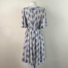 vintage silk 70s polka dot babydoll dress | empire waist kimono sleeve