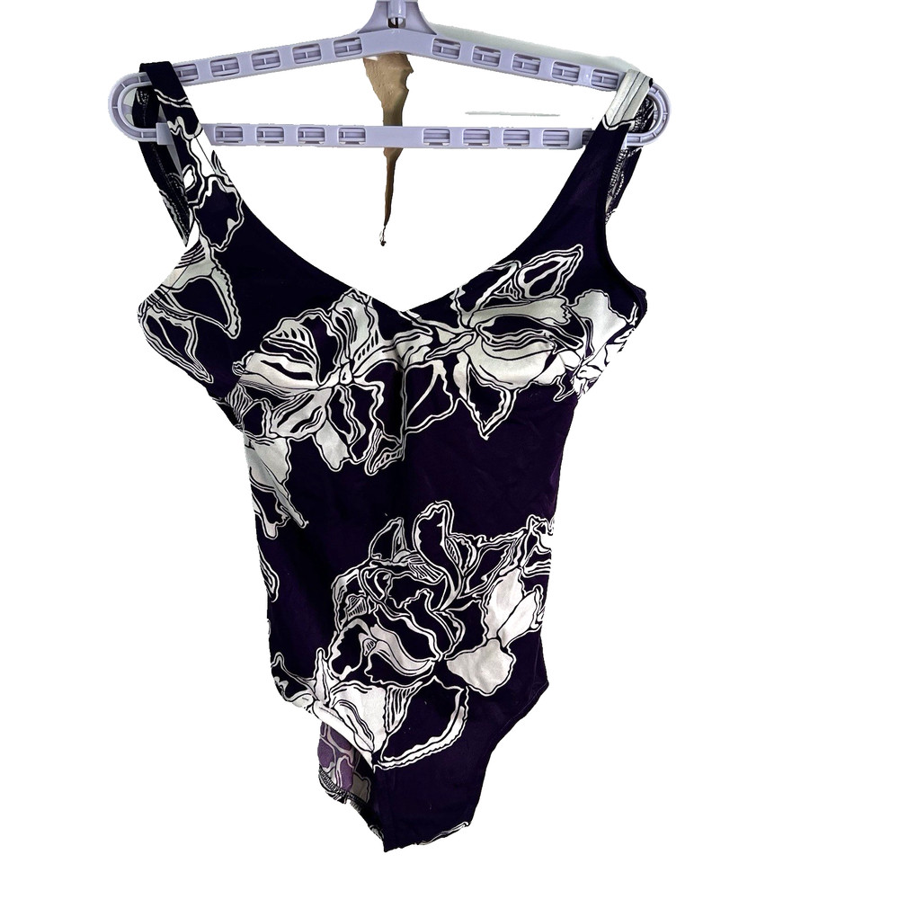 VTG Rose Marie Reid Swimsuit 14 Hippie Boho Bathingsuit Retro Go-go Purple