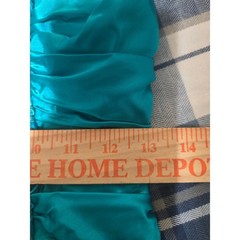 Vintage Zum Zum Teal Satin Sequin Mermaid Prom Dress Bow 80s 90s Size 10