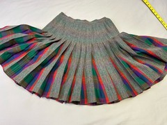 Vintage 60s Wool Plaid Pleated Skirt School Uniform Style Home Made 24″ Waist