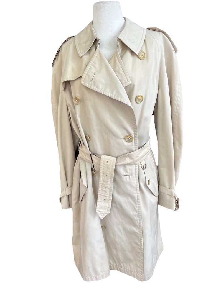 Vintage 80s Women’s Burberrys Trench Coat Nova Check Pockets Belt Coat M