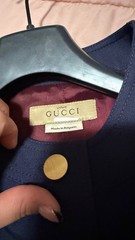 GUCCI UNIFORM Woman GOLD METAL BUTTON POCKETS BLAZER CLASSIC JACKET Size 44