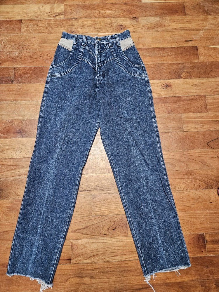 Vintage Wrangler Womens High Waist Bareback Denim Jeans Sz 3/4