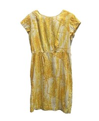 Vintage Sears Yellow Floral Arnel Triacetate Dress 70’s Womens 10-12