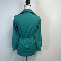 Sears Up by Glamour Jacket Women’s Size 10 Vintage 1970s Green Double Knit Tie B