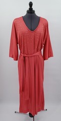 Vintage 1970s MR. BLACKWELL Pink Belted Disco Dress Jersey Rhinestone
