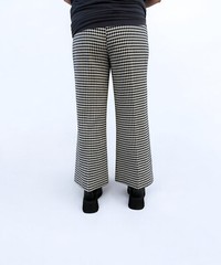 Vtg 70s Houndstooth Wide Leg Pants, Bogart of Texas, Size Estimate Large