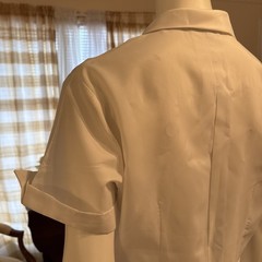 Vintage Nurse Waitress Uniform By Tiffs NY Embroidered Pockets Collar Sz L