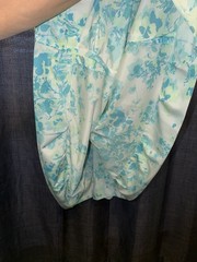 VTG 70’s Halter Maxi Dress Women’s XS SM Blue Green Floral Rayon Silky Summer