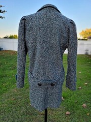 NEW YORK GIRL Vintage Sz Sm/Med Womens Coat Wool Car-Length Satin Lining USA