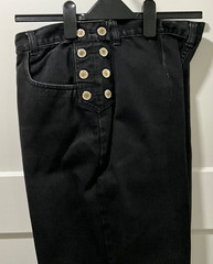 VTG Lawman Womens Western High Rise Cotton Black Silver Tabs Denim Jeans Size 11