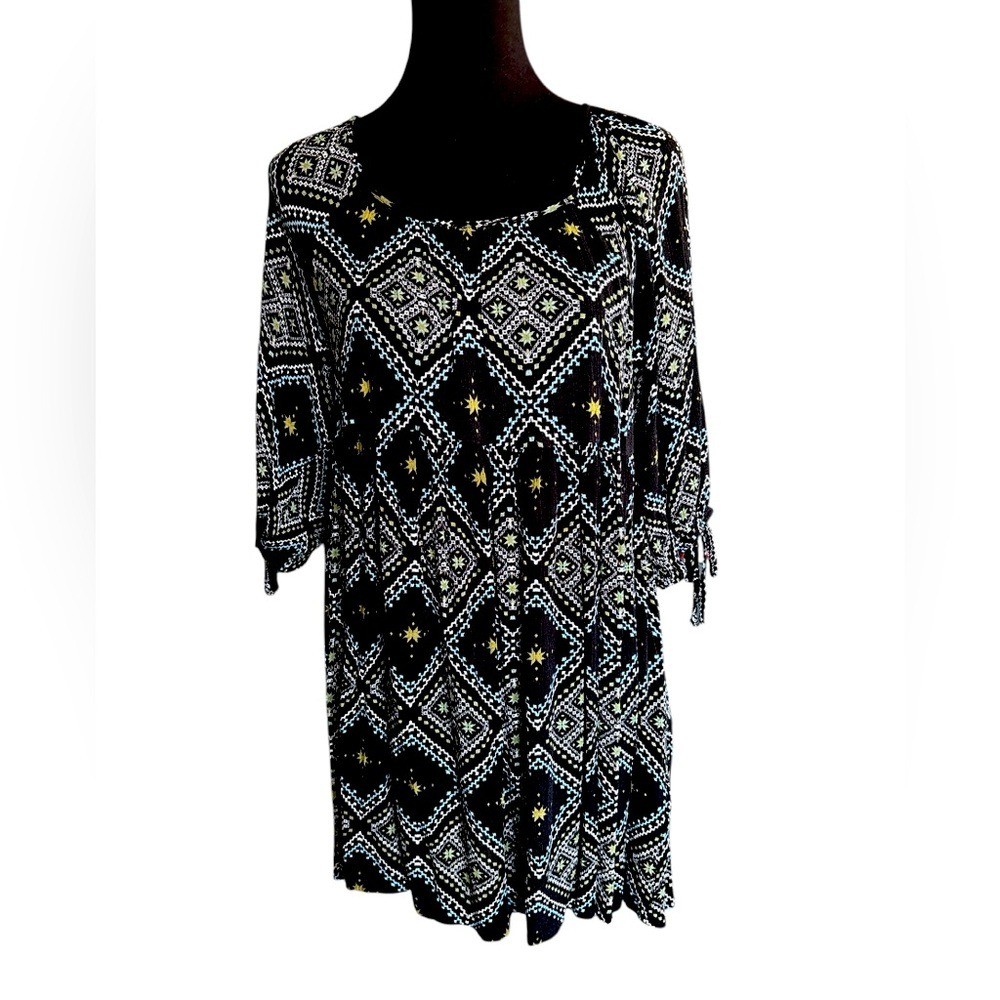 Princess Vera Wang Boho Peasant Mini Dress, Size Medium/Large, Cottagecore