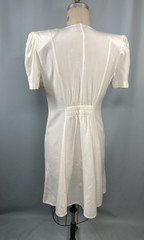 Vintage Dress SIZE 10 LARGE PETITE ivory white short CAROLINE WELLS 80s 90s