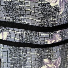 Vintage Rayon Floral Peplum Blouse 40 inch Chest Zipper Closure Purple Gray 40s