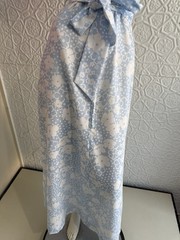 vintage dress Saks Fifth Avenue floral house dress maxi Blue cottage ruffle 70s