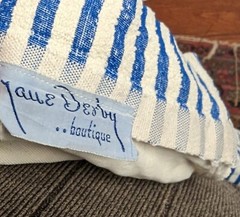 VINTAGE 1940’S BLUE + WHITE STRIPED WATER SAFETY INST BATHING SUIT W OPEN BACK