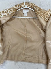 ESCADA Women’s SZ 44 Nubby Leopard Camel Beige Jacket & Skirt Vintage 2 PC Suit
