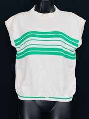 Vintage shirt lot, 1970 1980 deadstock sweater vest white teal red hood top L