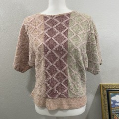Vintage Amana Sweater, Pink, Batwings, Rayon Blend, Yarn Is Pulling In Places!!!