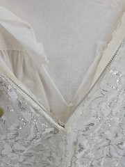 1950s Cupcake Puffy Mini Wedding Dress, Prom , Silver, *broken Metal Zipper XS