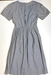 Leslie Lucks Vintage American Design Cotton Dress Denim Stripe Womens 8 Nautical