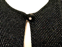 Vintage Ronni Nicole by Ouida Woman 22 Eveningwear Black Sparkle Open Midi Tunic