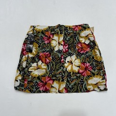 Vintage 90s My Michelle Mini Skirt Sz 11 Bow Accent Tropical Floral & Polka Dot