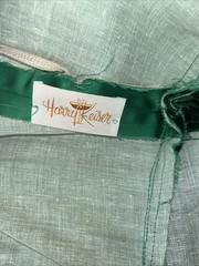 1950s Antique Designer Dress Harry Keiser Satin Cocktail Dress