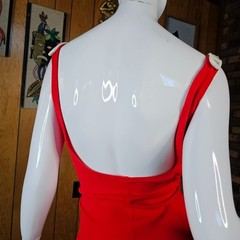Vtg 70s Mod Color Block Volup Sears Sea Stars Diamond Swimsuit Bathing Suit L/XL