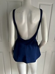 Vintage 1960s Robby Len Fashions Blue Striped Swimsuit Bathing Suit Skirt Bottom