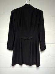 Vintage Bebe Black Crepe Coat Dress Size 4 Professional 90s Y2K Corpcore