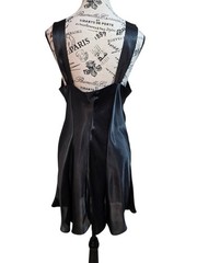 90s Vtg Erika Taylor Black Satin Mini Slip Dress – Coquette / Goth Luxe M