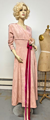Vintage 1940s Marshall Fields Pink Rayon Faille Dressing Gown Dress Bust 36-38