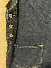Vintage Denim Jumper Womens L Dress JLNY Sport Embroidered 100% Cotton Button