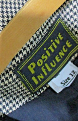 Vintage Positive Influence Tan/Black Check Shoulder Pads Work Wear Dress 12 EUC