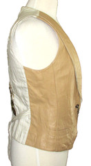 VTG Y2K Johnny Was 3 J Workshop Leather Embroidered tie back Vest M VERY RARE