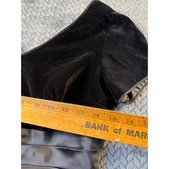 Vintage Black Velvet Cocktail Dress Satin Bow Waist MCM 1950s 1960’s LBD Pinup